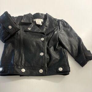 Black Faux Leather Kids Moto Jacket - Unbranded